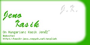 jeno kasik business card